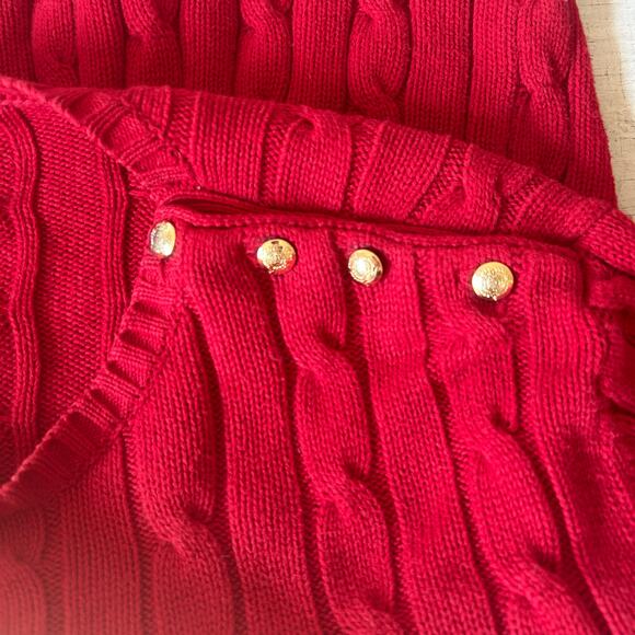 Vintage Chaps Ralph Lauren cable knit crewneck sweater 90s Y2K academia preppy M - Picture 11 of 13